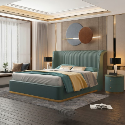 Designer Bett Schlafzimmer Betten Einrichtung Hotel Luxus Polster Neu