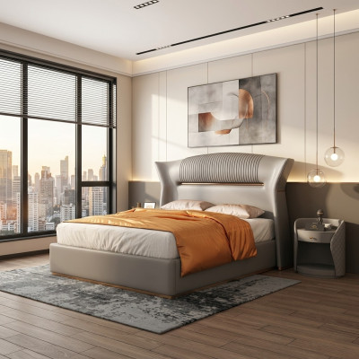 Schlafzimmer Bett Polsterbett Doppelbett Design Luxus Doppel 180x200