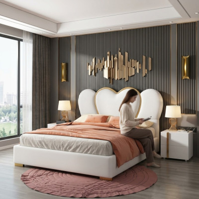 Design Bett Schlafzimmer Doppelbett Hotel Luxus Polster Einrichtung