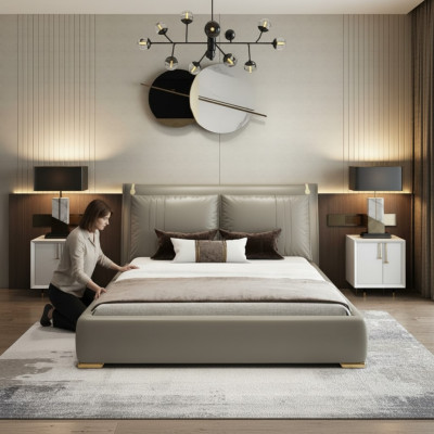 Modern Schlafzimmer Bett Luxus Doppel 180x200 Möbel Betten Einrichtung