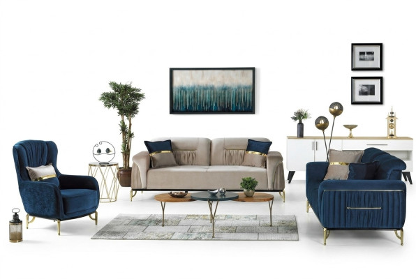 Designer Sofagarnitur 3+3+1 Sitzer Couch Polster Neu Sitzgarnitur Set