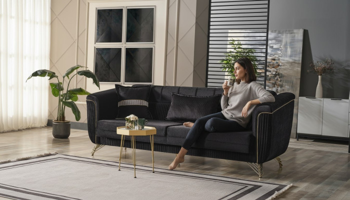 Edles Dreisitzer Sofa Modernen 3 Sitzer Stilvolle Sofa 228cm Braun Möbel