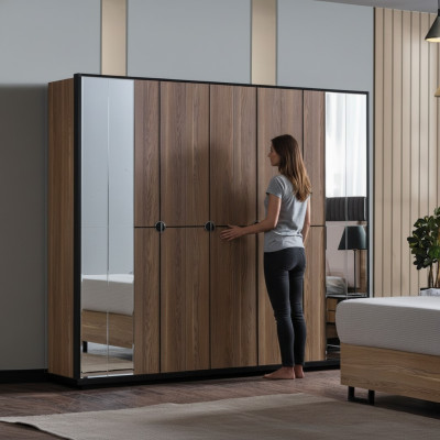Kleiderschrank Schränke Schrank Design Holz 246 cm Modern Möbel Neu