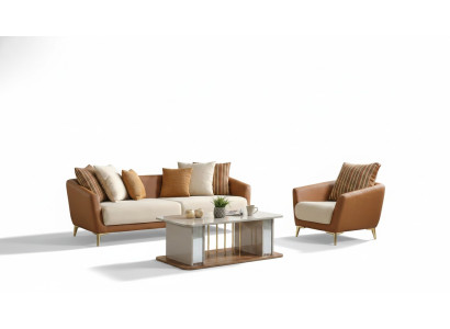 Luxus Sofagarnitur Set Wohnzimmer Sofa set Sofagarnitur 3+1+Couchtisch Modern Neu