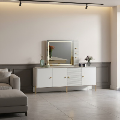 Sideboard Anrichte Luxus Garnitur Kommode Holz Kommoden Modern