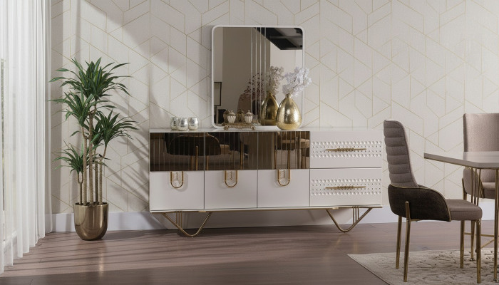 Anrichte Schrank Hochglanz Möbel Holz Luxus Kommode Sideboard