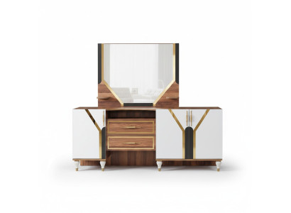 Anrichte Schrank Braun Hochglanz Möbel Holz Luxus Kommode Sideboard Neu