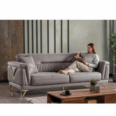 Sofa Couch Polster 3 Sitzer Textil Sofas Couchen Wohnzimmer Luxus Sofa 3er 