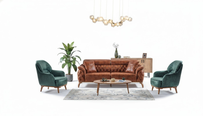 Klassisch Sofagarnitur 3+3+1 Sitzer Chesterfield Relax Sessel Möbel Sofa