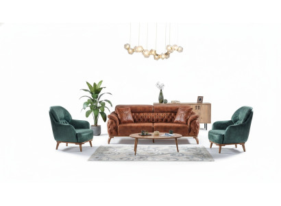 Klassisch Sofagarnitur 3+3+1 Sitzer Chesterfield Relax Sessel Möbel Sofa