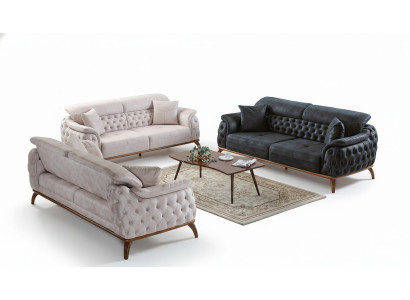 Sofagarnitur 3+3+1 Sitzer Modern Relax Sessel Chesterfield Modern Stil 3tlg Neu