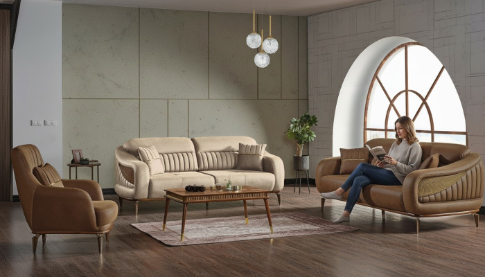 Sofagarnitur 3+3+1 Sitzer Modern Relax Sessel Modern Stil 3tlg Luxus Wohnzimmer