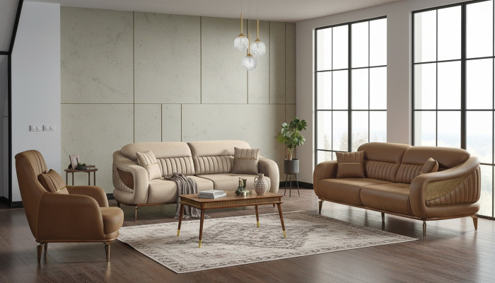 Sofagarnitur 3+3+1 Sitzer Modern Relax Sessel Modern Stil 3tlg Luxus Wohnzimmer