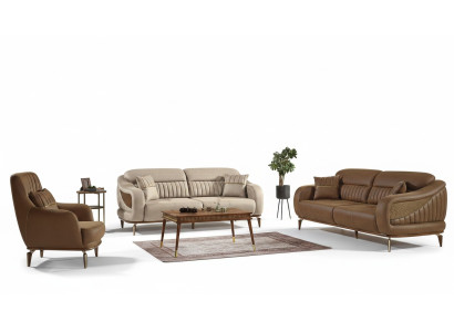Sofagarnitur 3+3+1 Sitzer Modern Relax Sessel Modern Stil 3tlg Luxus Wohnzimmer