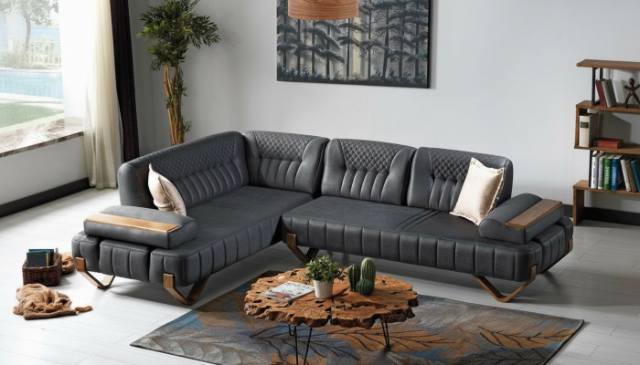 Ecksofa L-Form Textil Eckcouch Sofa Polster Premium Couch L Form Modern Neu