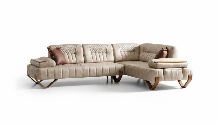Ecksofa Wohnlandschaft Farbe Beige L-Form Sofa Neu Wohnzimmer Ecksofa Luxus Neu