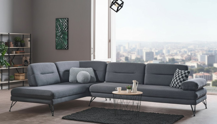 Ecksofa L-Form Textil Eckcouch Sofa Polster Premium Couch L Form Modern