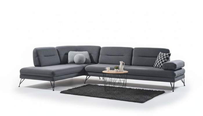 Ecksofa L-Form Textil Eckcouch Sofa Polster Premium Couch L Form Modern