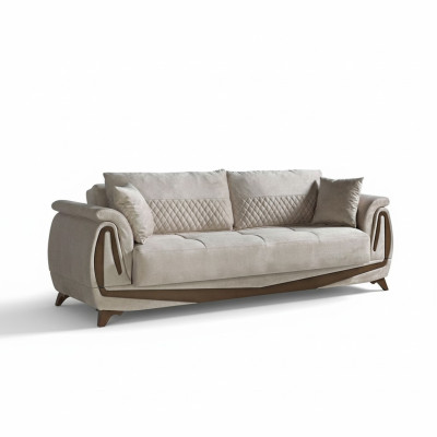 Luxus 3 Sitzer Sofa Wohnzimmer Möbel Elegant Sofa 230cm Textil Beige Neu
