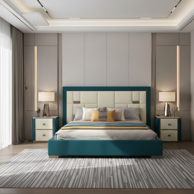Luxus Schlafzimmer Bett Polster Design 180x200cm Doppel Hotel Betten Neu