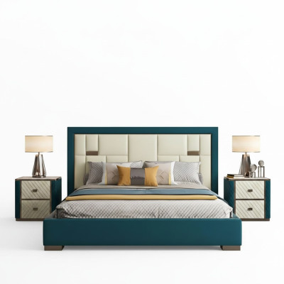 Luxus Schlafzimmer Bett Polster Design 180x200cm Doppel Hotel Betten Neu