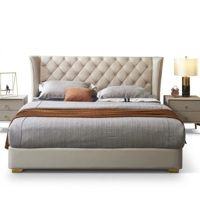 Chesterfield Design Bett Schlafzimmer Kunstleder Polster 180x200 Neu