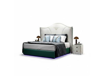 Design Luxus Doppel Hotel Bett Schlafzimmer Modern Holz Möbel Polster