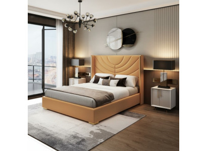 Design Doppelbett Bett 180x200cm Hotel Möbel Luxus Polster Schlafzimmer