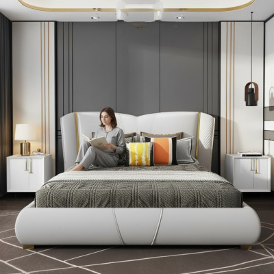 Bett Polster Design Luxus Doppel Hotel Betten Schlaf Zimmer Holz Möbel