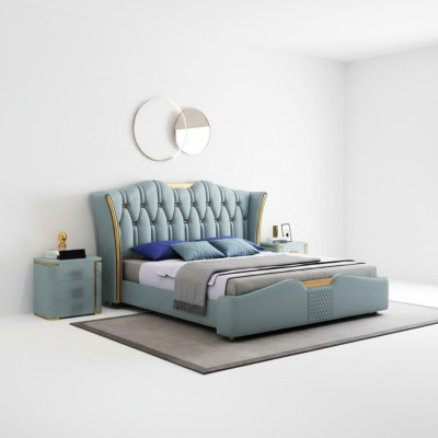 Bett Betten Doppel Hotel Luxus Edelstahl Moderne Designer Schlafzimmer