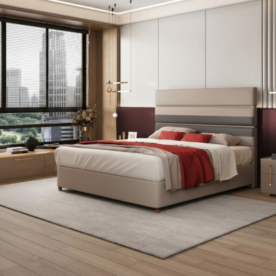Modernes Design Bett 180x200 Kunstleder Betten Doppel Schlaf Zimmer Hotel