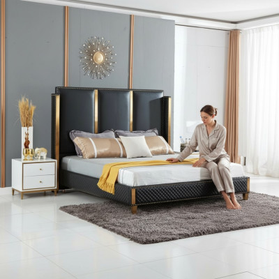 Bett Polster Design Luxus Doppel Hotel Betten Ehe Schlaf Zimmer 180x200cm