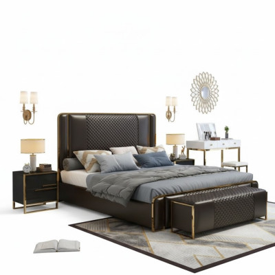 Bett Doppelbett Betten Möbel Einrichtung Schlafzimmer Luxus Design