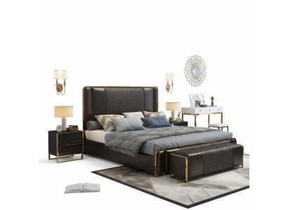 Bett Doppelbett Betten Möbel Einrichtung Schlafzimmer Luxus Design