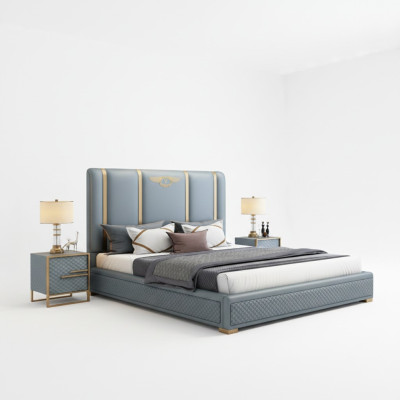 Doppelbett Bett Luxus Holz Bettgestelle Bettrahmen Möbel Design Modern