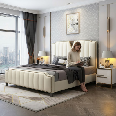 Doppelbett Schlafzimmer Betten Luxus Doppel Bett Beige Einrichtung Möbel