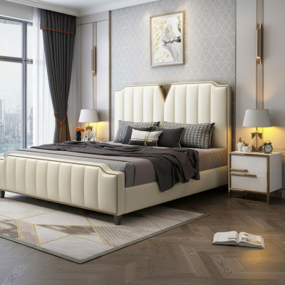 Doppelbett Schlafzimmer Betten Luxus Doppel Bett Beige Einrichtung Möbel