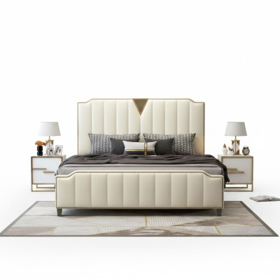 Doppelbett Schlafzimmer Betten Luxus Doppel Bett Beige Einrichtung Möbel