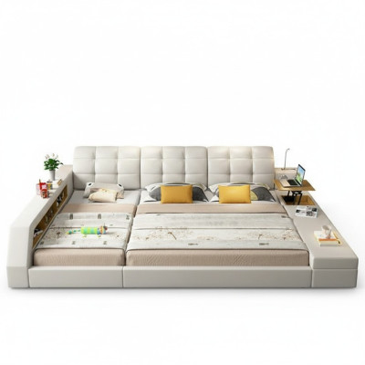 Design Bett Hotel Doppel Ablage Regal 180x200 Multifunktions Bett Luxus