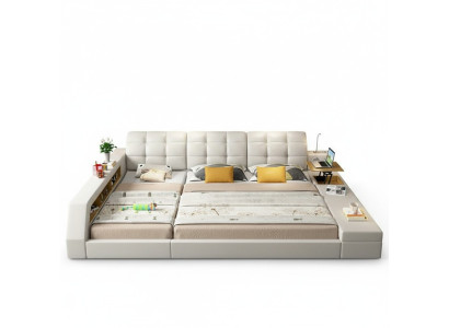 Design Bett Hotel Doppel Ablage Regal 180x200 Multifunktions Bett Luxus