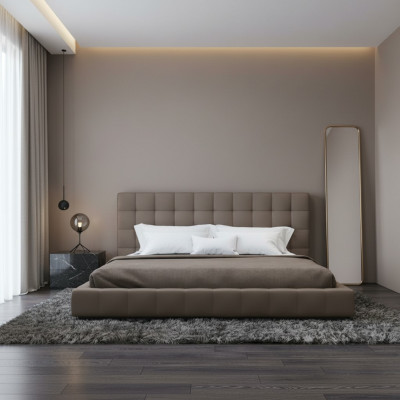 Modernes Gestell Luxus Schlaf Zimmer Bett Hotel Design Grau Doppel