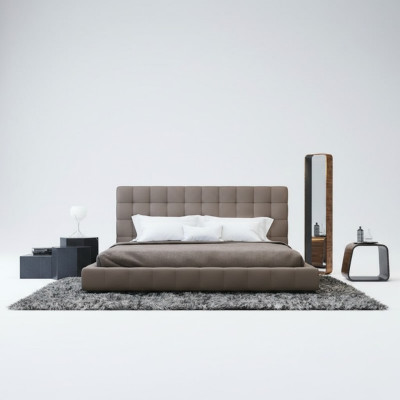 Modernes Gestell Luxus Schlaf Zimmer Bett Hotel Design Grau Doppel