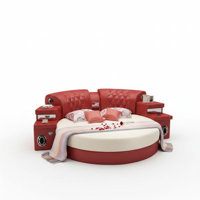 Rundes Bett Rund Betten Multifunktion Hotel Polster Led Regal Neu