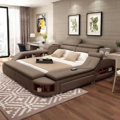 Luxus Bett 180x200 Multifunktion Schlafzimmer Liege Regale Neu