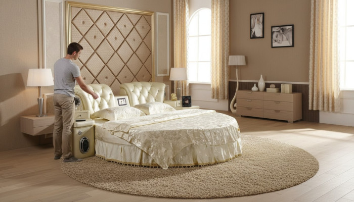 Rundes Bett Rund Design Betten Doppel Luxus Hotel Gestell Schlaf Zimmer