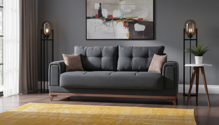 Luxuriöses Wohnzimmer Sofa 3 Sitzer Relax Sofa Modern 230 cm Luxus Schwarz