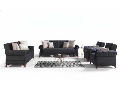 Sofagarnitur 3+2+1+1 Sitzer Textil Modern Komplett 2x Sessel Sofa 3 Sitzer Luxus