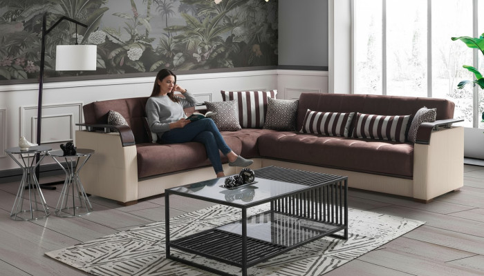 Ecksofa Wohnlandschaft Beige L-Form Sofa Wohnzimmer Ecksofas Luxus 315 x 245