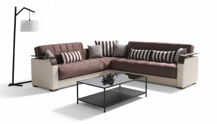 Ecksofa Wohnlandschaft Beige L-Form Sofa Wohnzimmer Ecksofas Luxus 315 x 245