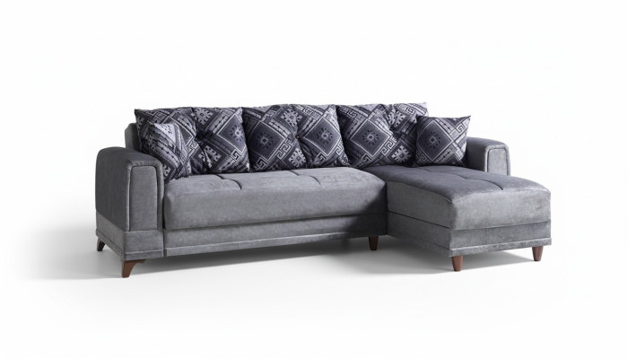 Ecksofa Wohnlandschaft Grau L-Form Ecke Sofa Wohnzimmer Ecksofa Modern